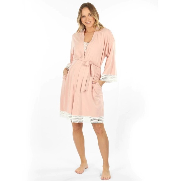 NEW Bloomingdale’s Angel Maternity Birthing and Nursing Robe Women's Size M/L - Picture 1 of 12